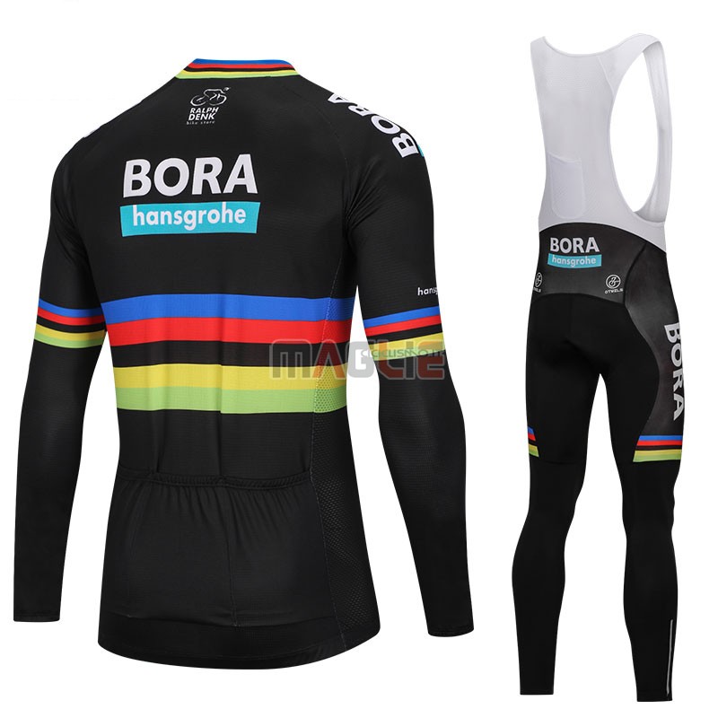 Maglia UCI Mondo Campione Bora Manica Lunga 2018 Nero